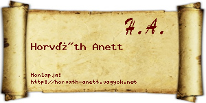 Horváth Anett névjegykártya